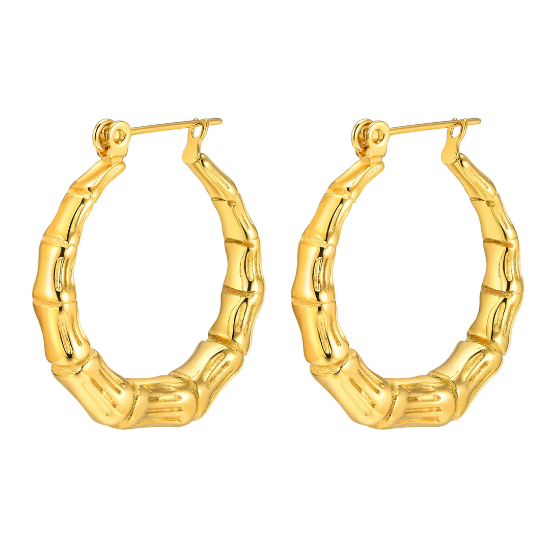 Japanese bamboo earrings Gold