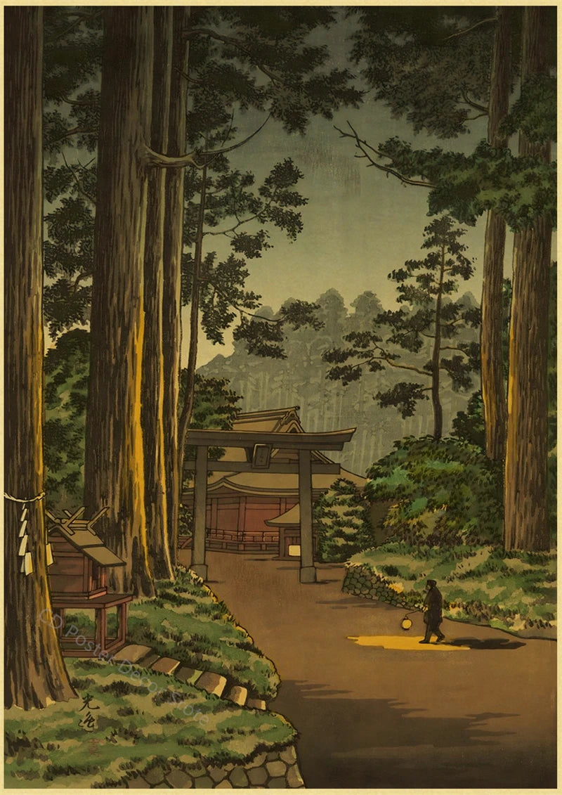Affiche Japonaise Petite Maison en Forêt
