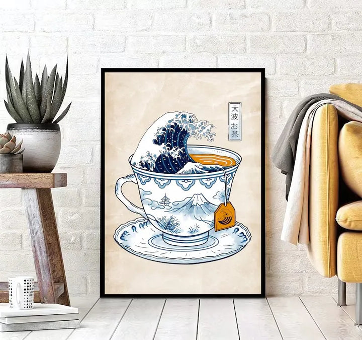 Affiche Japonaise Tasse de Café Yama Fuji