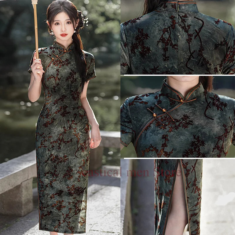 Robe Japonaise En Velours Légère