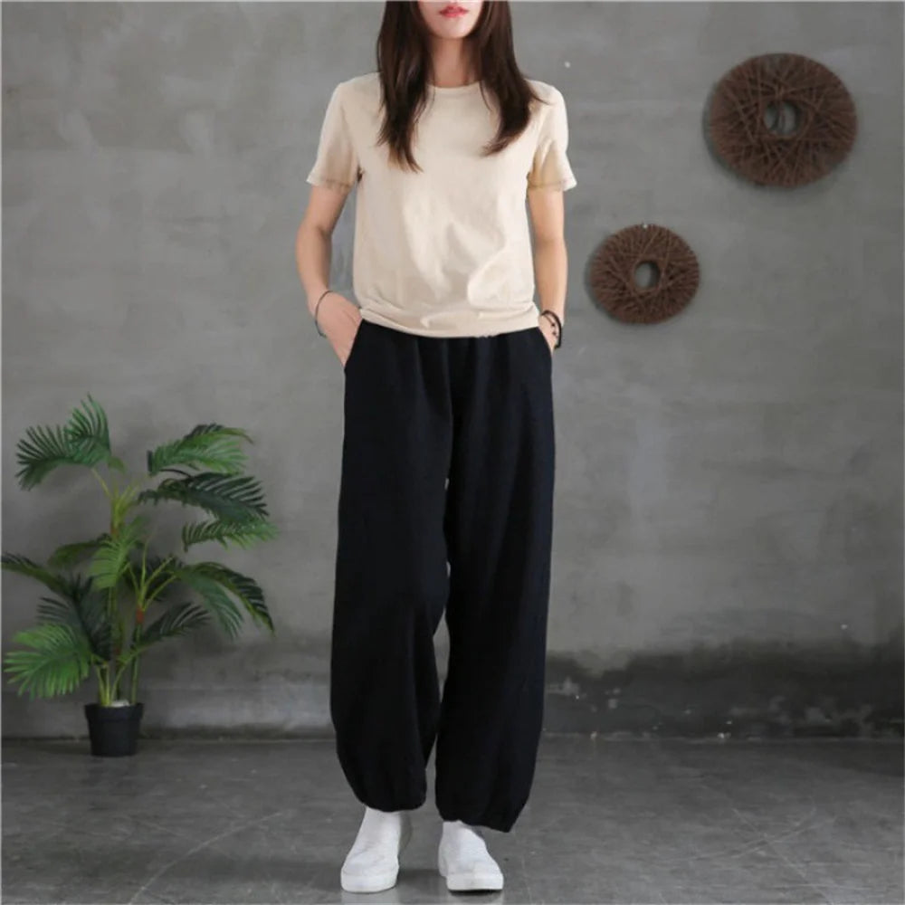 Pantalon Japonais Confortable Noir