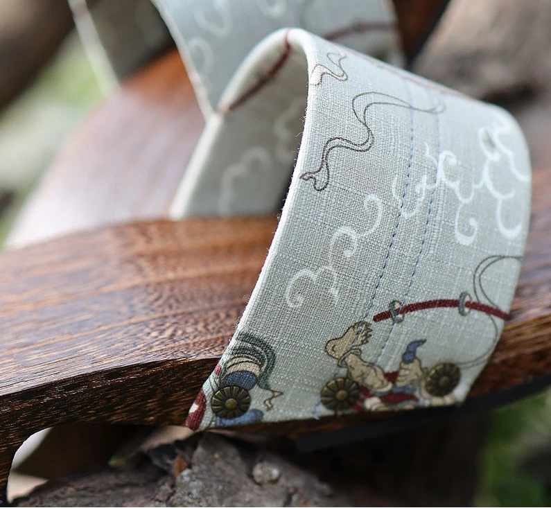 Sabot Geta Blanc à Motifs stylé