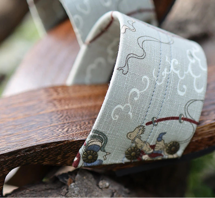 Sabot Geta Blanc à Motifs stylé