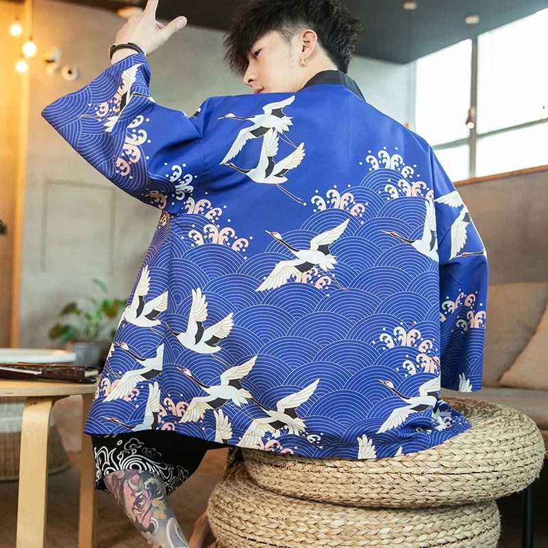 Veste Kimono Homme Grues Tsuru