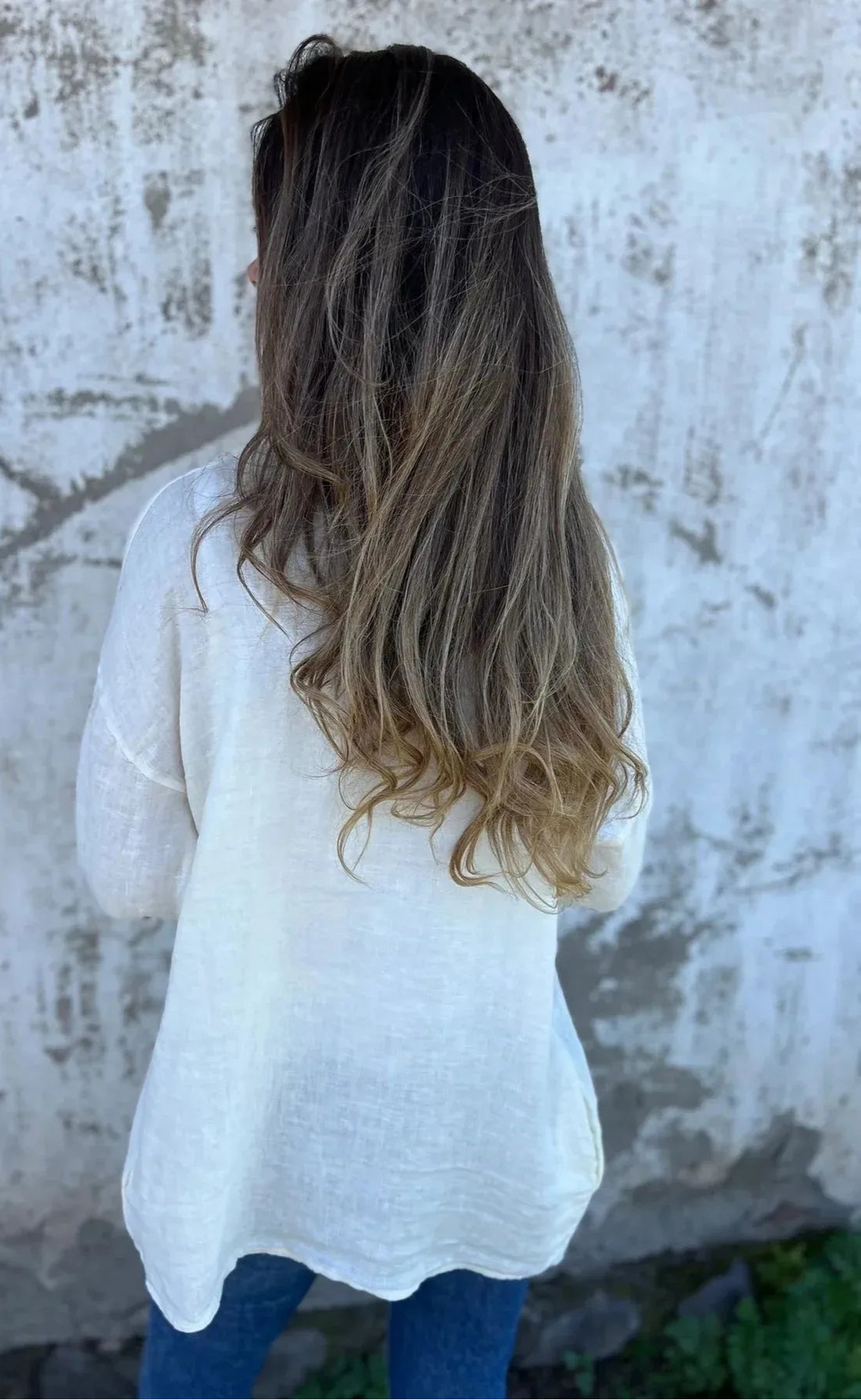 Veste Kimono Femme en Coton blanc dos
