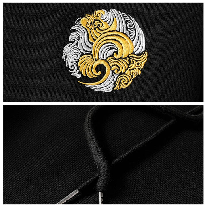 Sweat Japonais Brodé à capuche