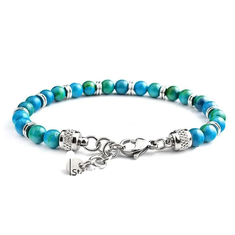 Bracelet japonais perle d'agate et oeil de tigre