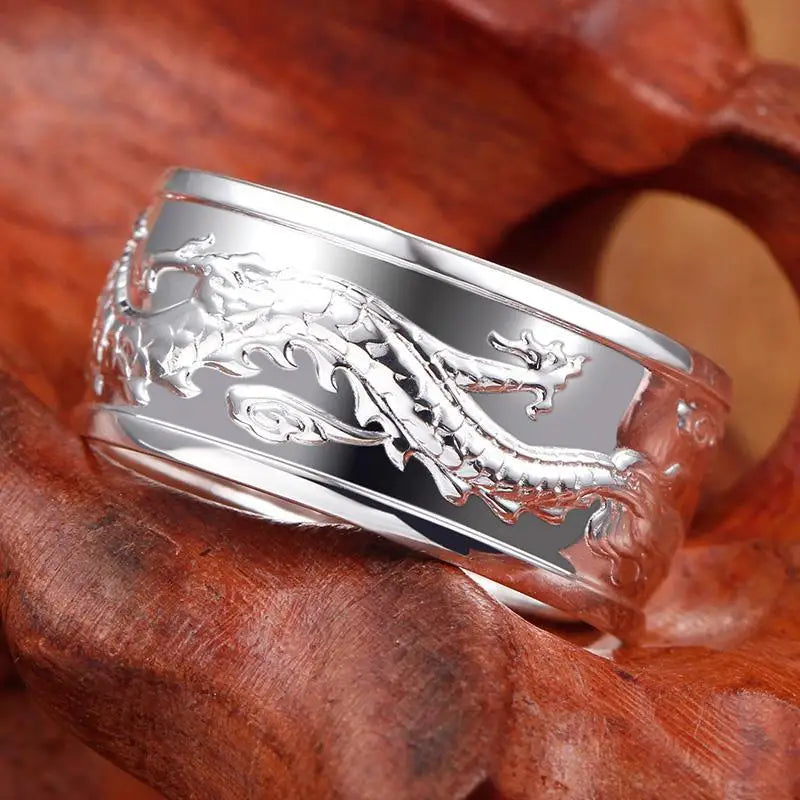 Bague dragon japonais argent homme