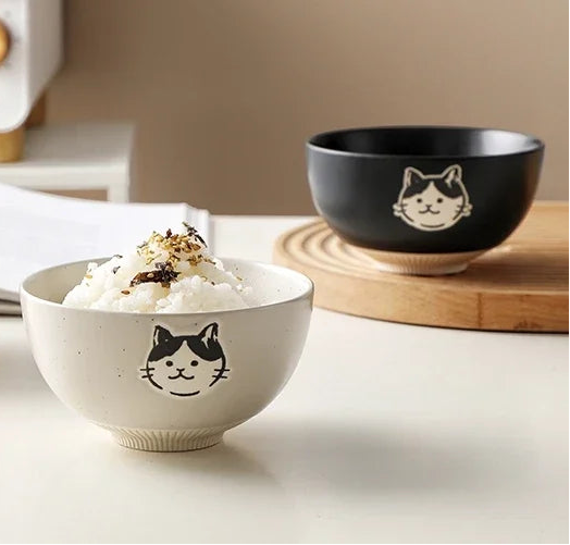 Petit Bol de Riz Japonais Chat Riz