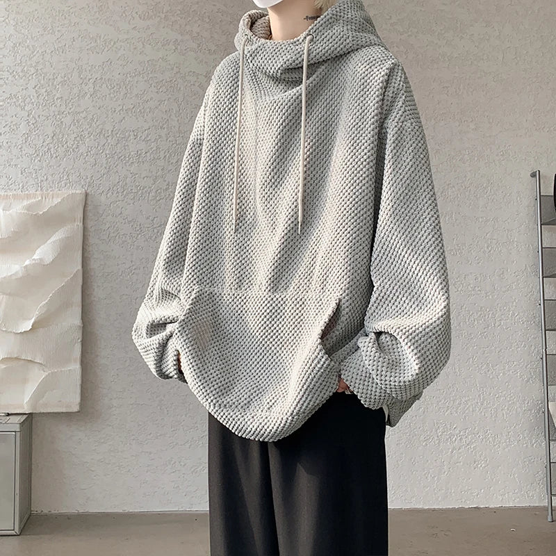 Sweat Japonais Velours Stylé Gris