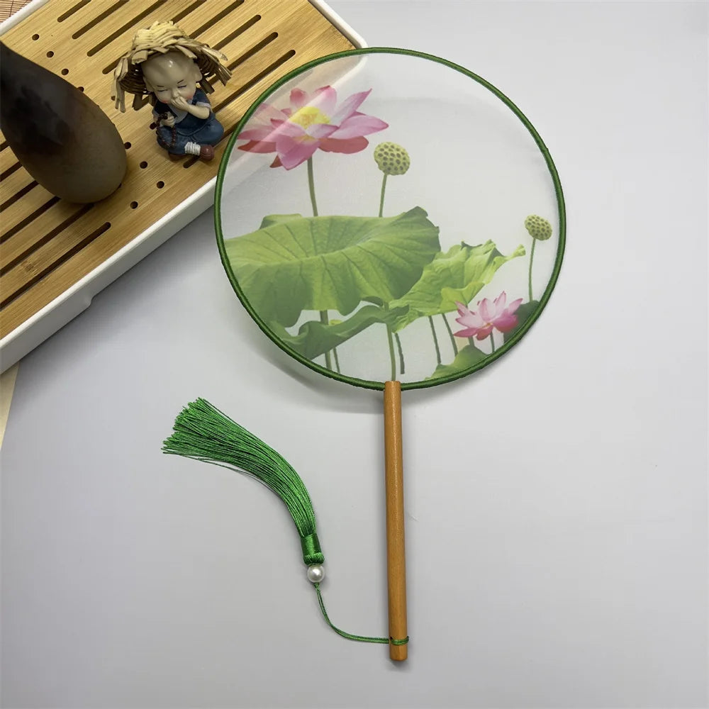Éventail Japonais à Fleur de Lotus