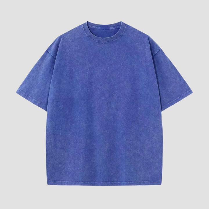 T-shirt Japonais Oversize Délavé Bleu