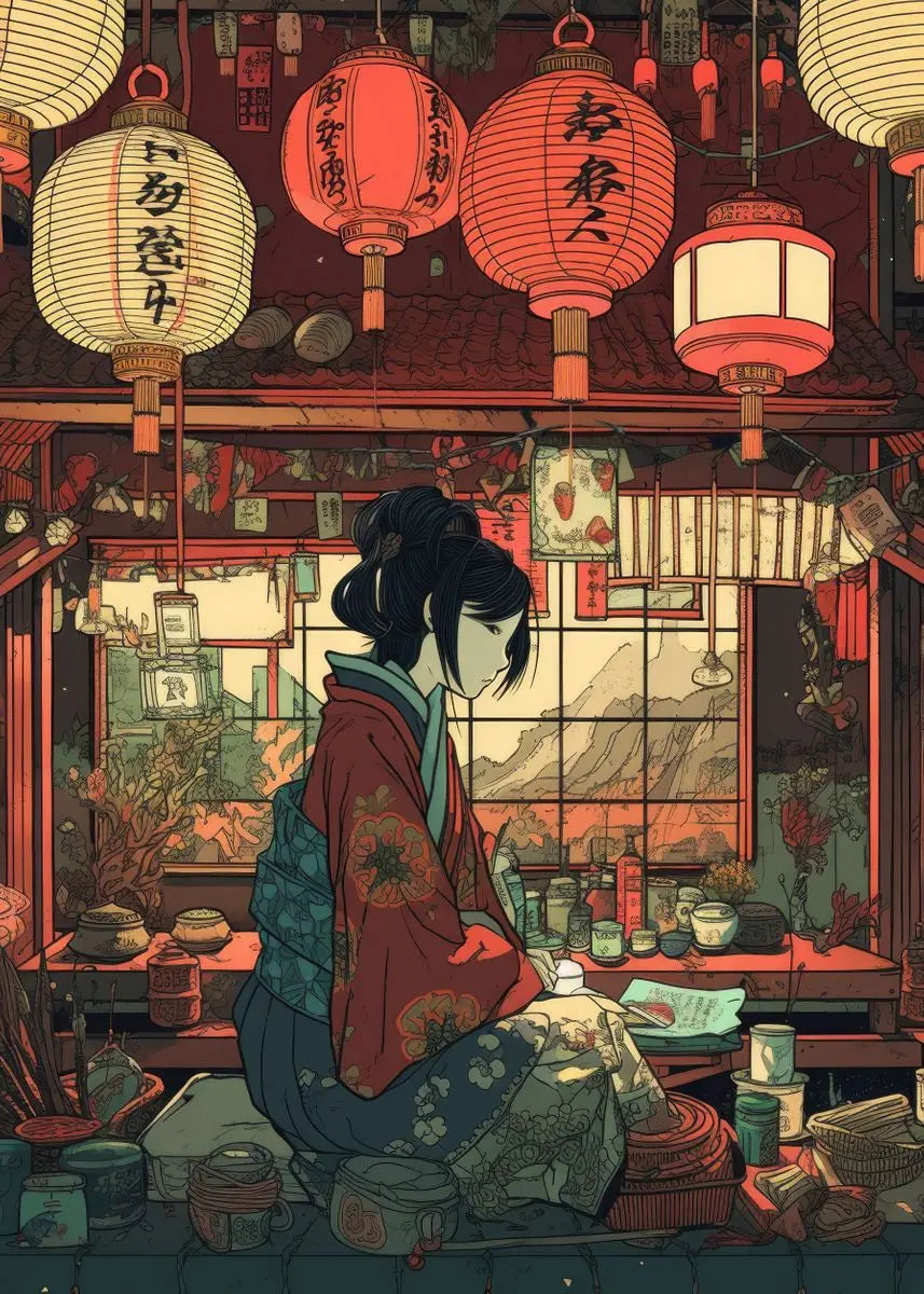 Japanese Wall Poster Beautiful Women