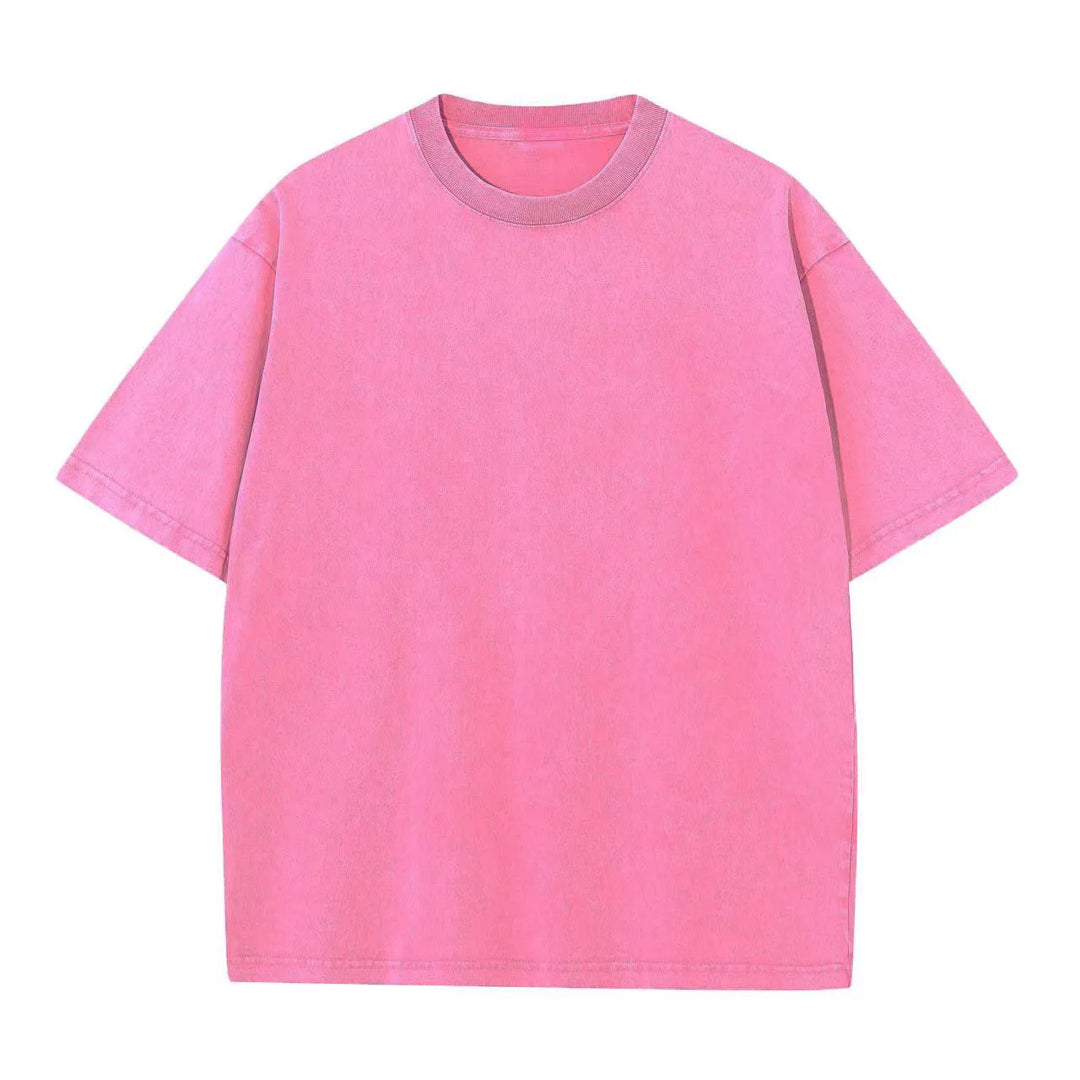 T-shirt Japonais Oversize Délavé Rose
