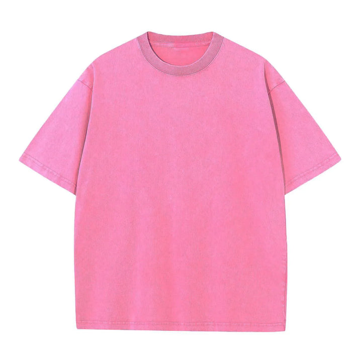 T-shirt Japonais Oversize Délavé Rose