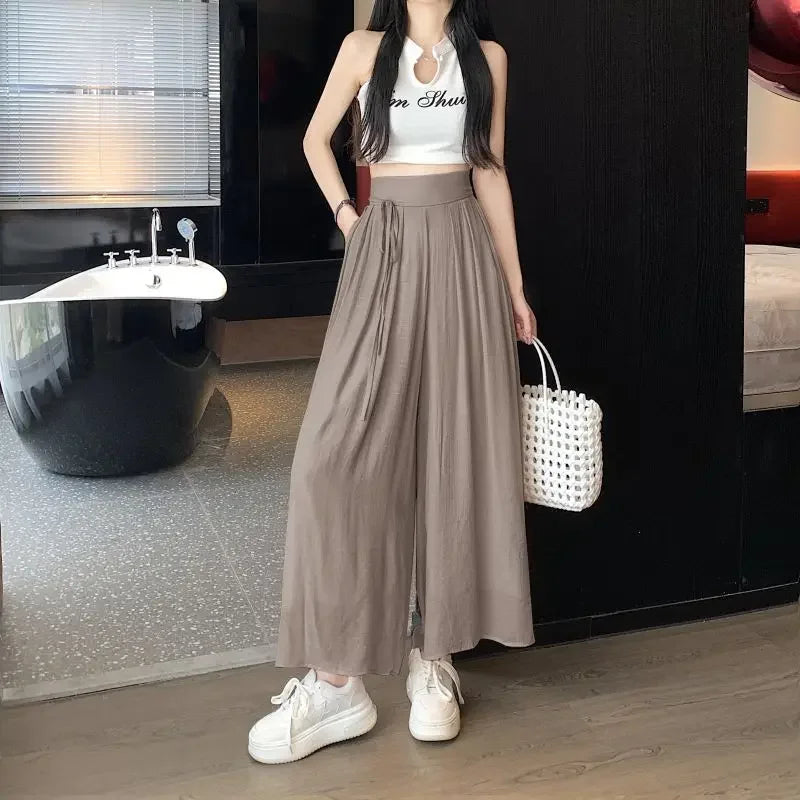 Pantalon Japonais Plissé Marron
