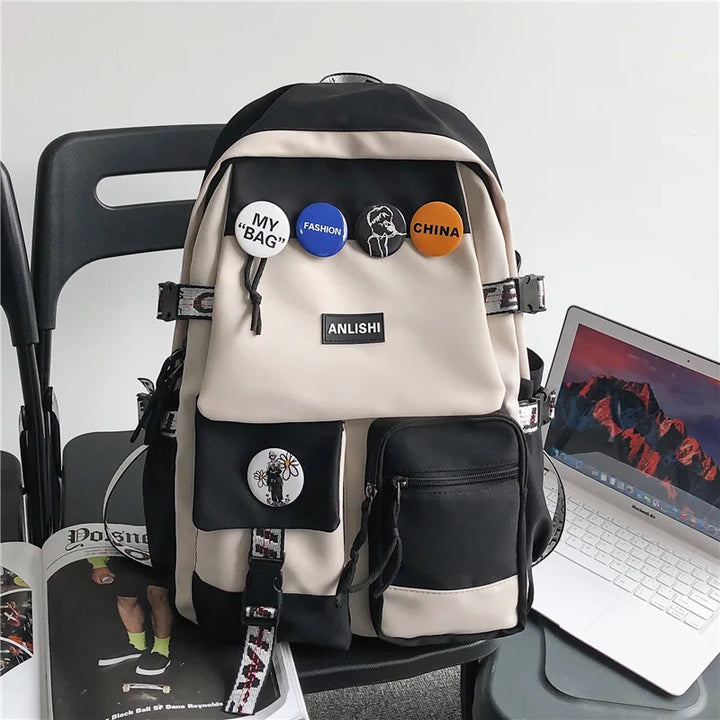 Sac à Dos Style Japonais blanc et noir