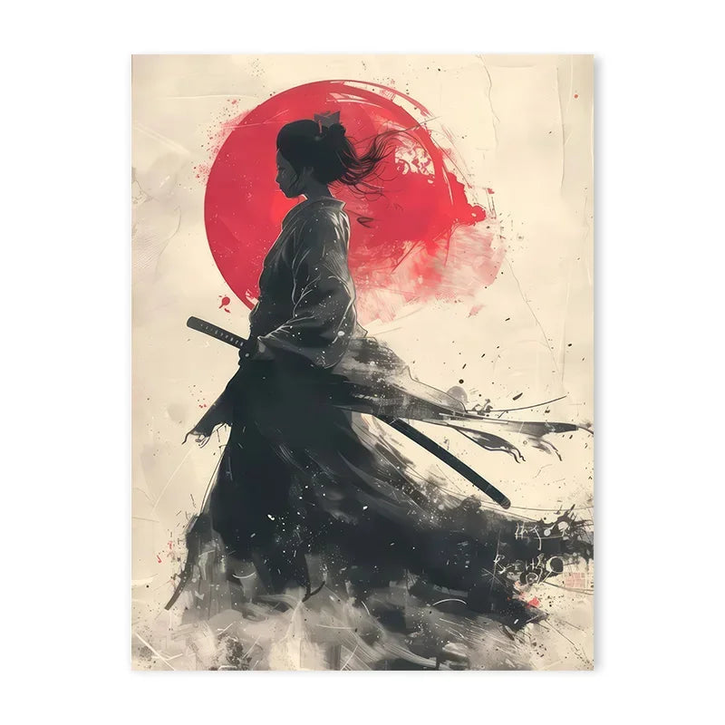 Affiche Japonaise Femme tenant une Sabre
