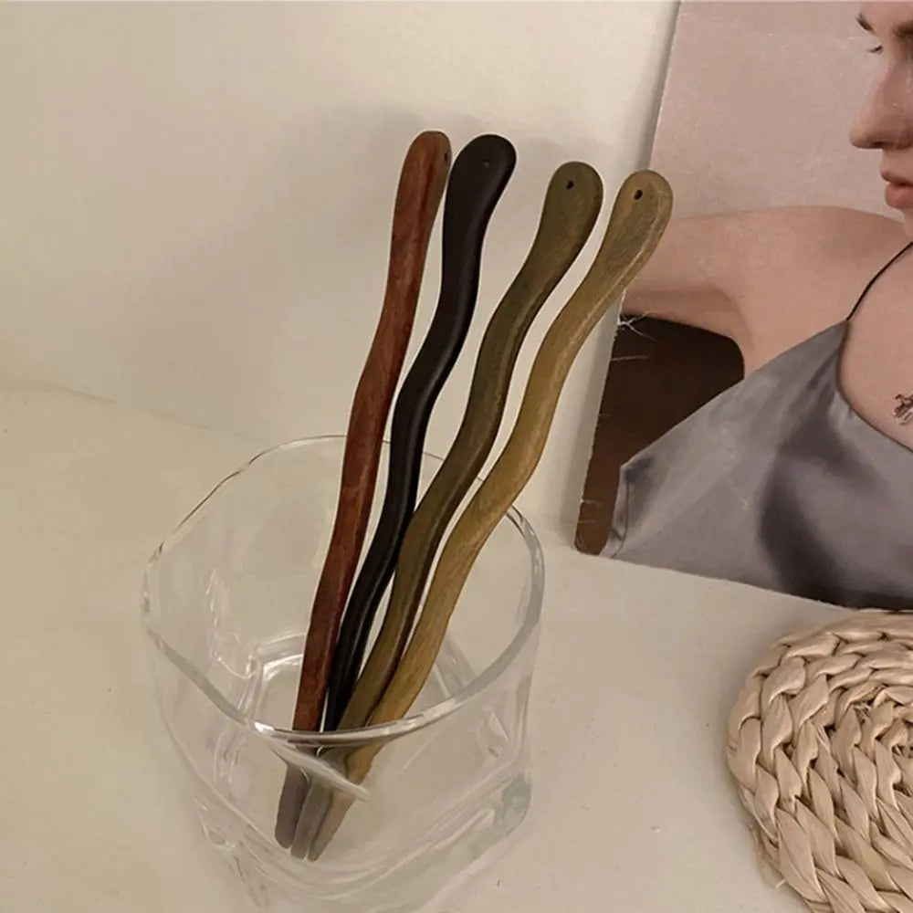 Bâton à cheveux japonais en bois vintage