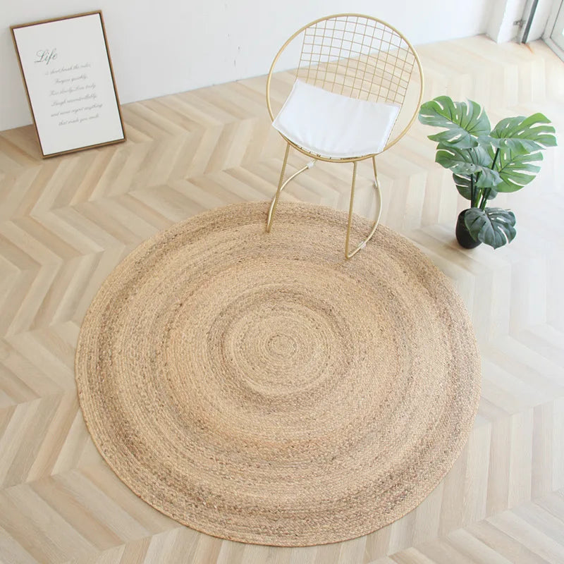 Tapis de salon Japonais rond en jute