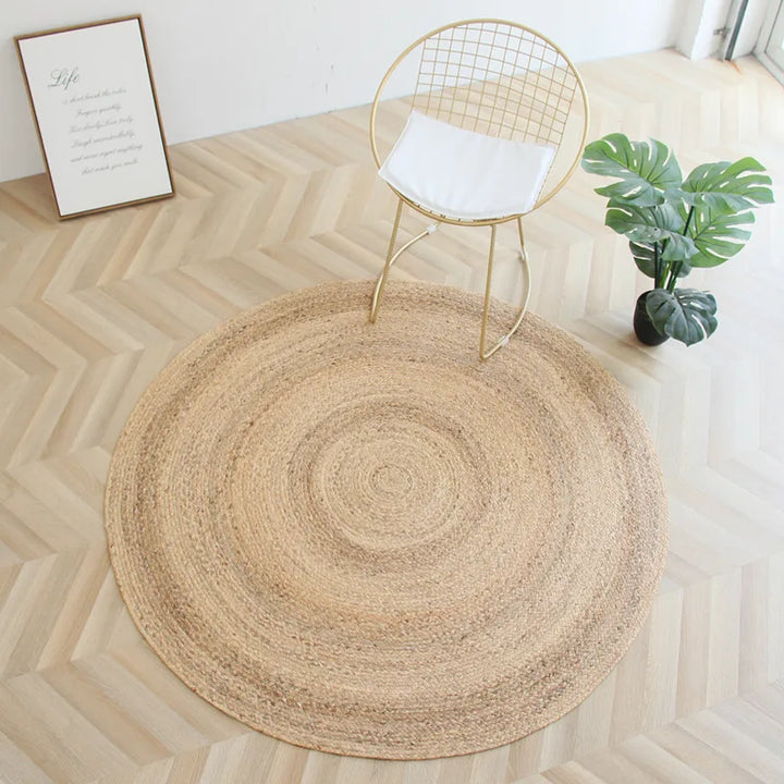 Tapis de salon Japonais rond en jute