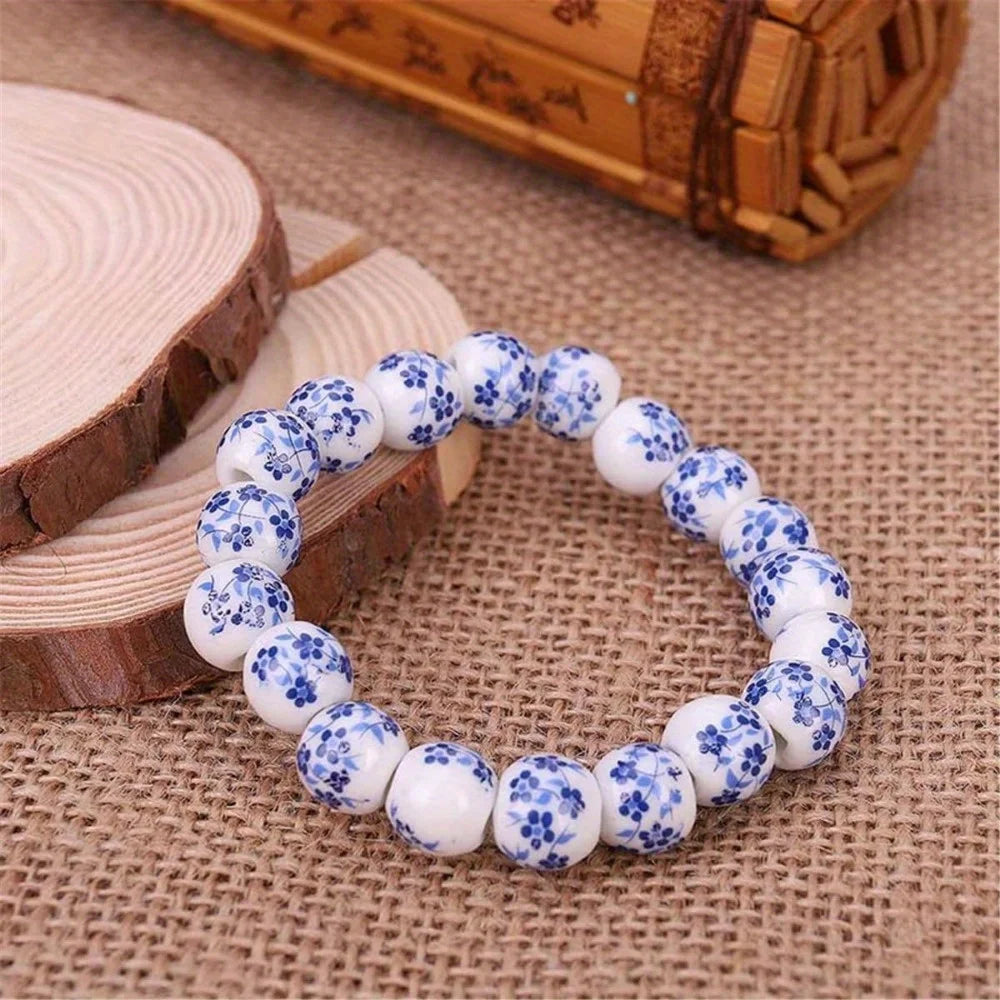 Bracelet Japonais Perles Céramique à fleur
