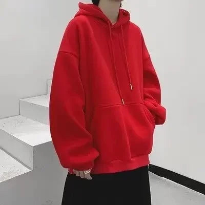 Sweat Japonais Ample Uni Rouge