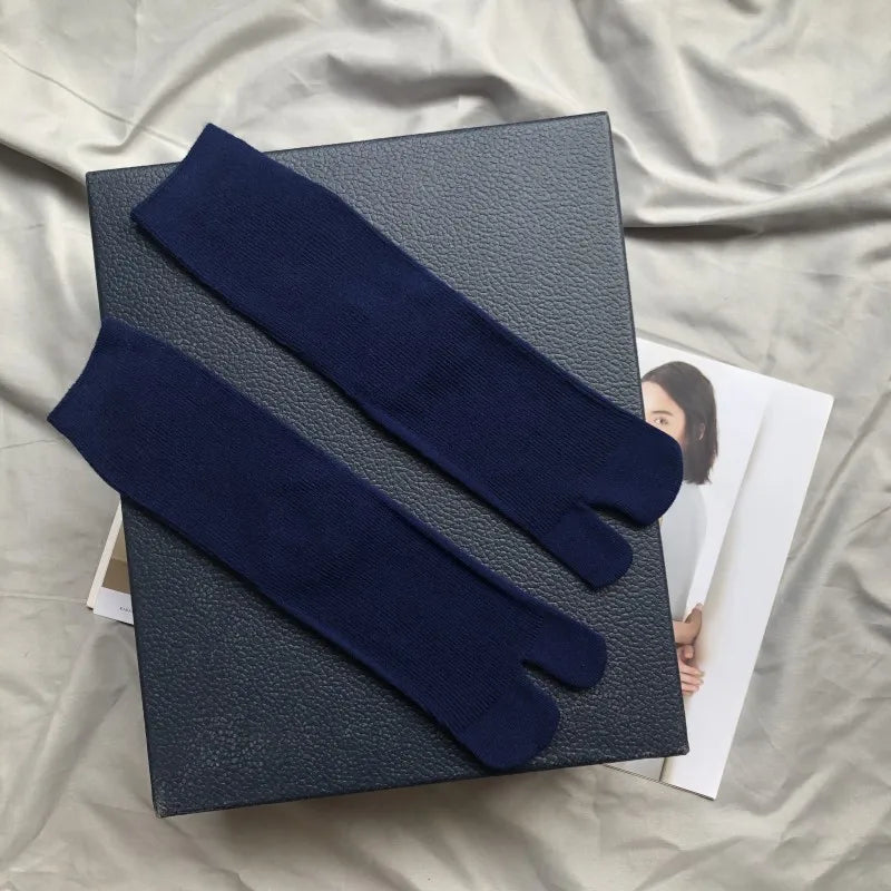 Chaussettes Japonaises Hautes Femme Bleu foncé