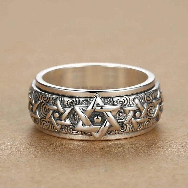 Bague homme style japonais étoiles à six branches