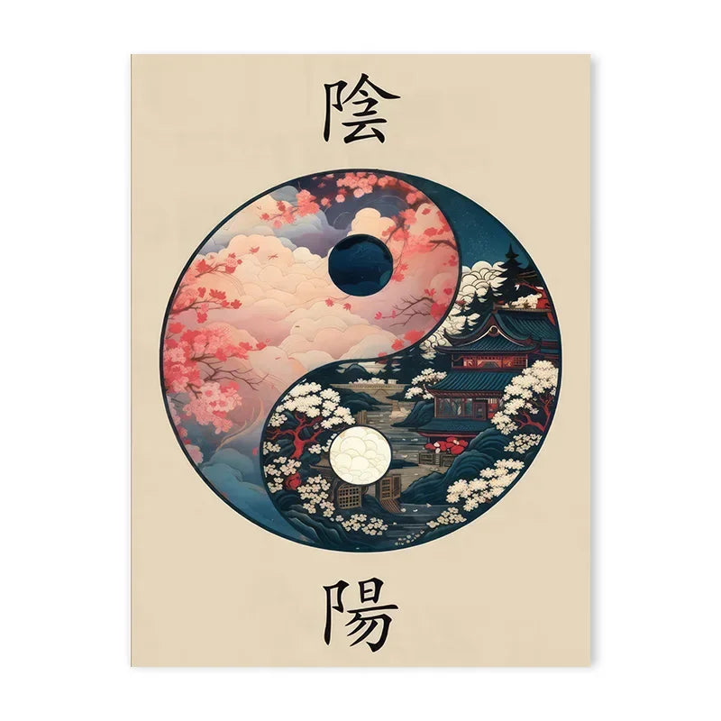 Affiche Japonaise Yin Yang