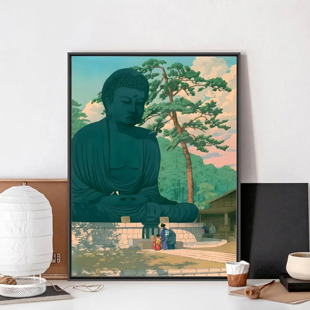 Tableau Japonais Statue Bouddha