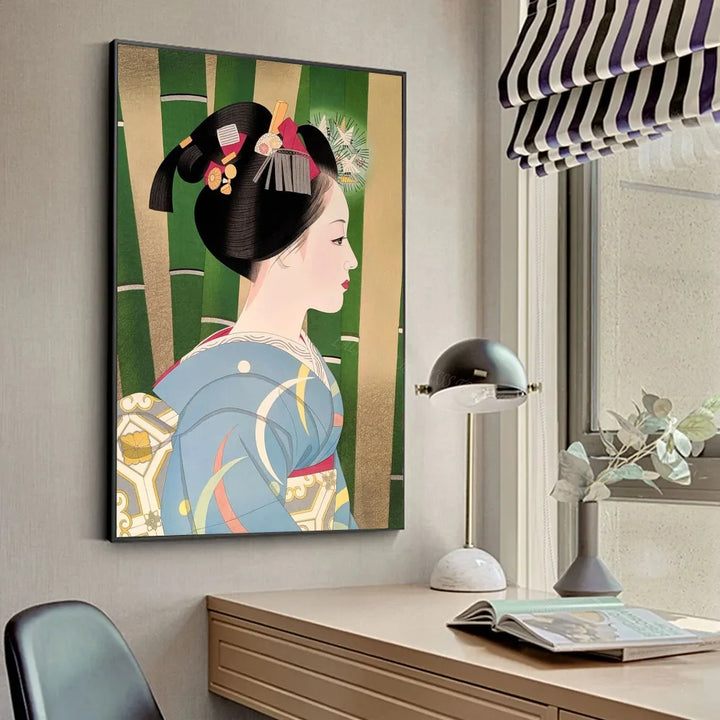 Japanese Painting Woman in Kimono