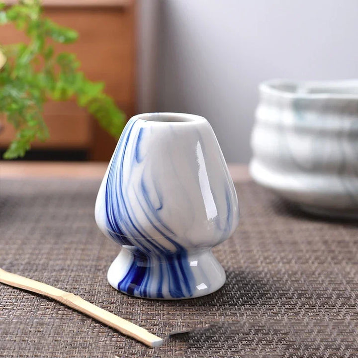 Support À Fouet Matcha Marbré Bleu & Blanc