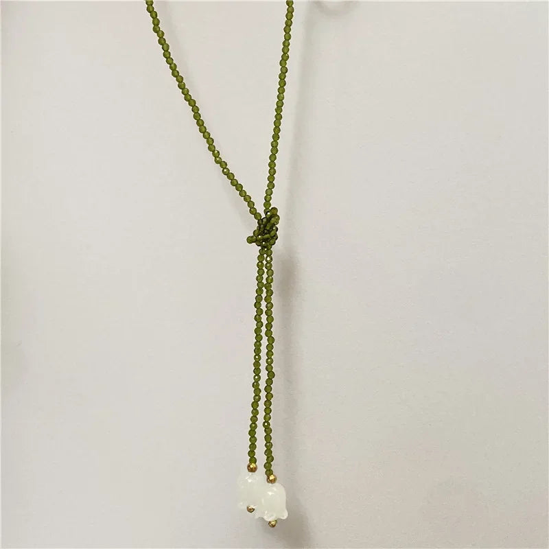 Collier perle de cristal muguet japonais