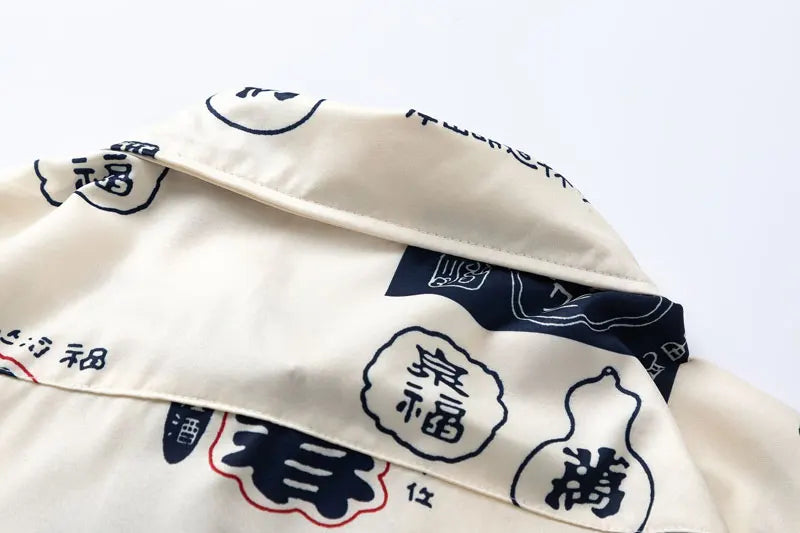 Chemise Japonaise Décontractée Raffinées
