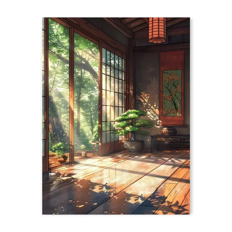 Affiche Japonaise Maison en Forêt