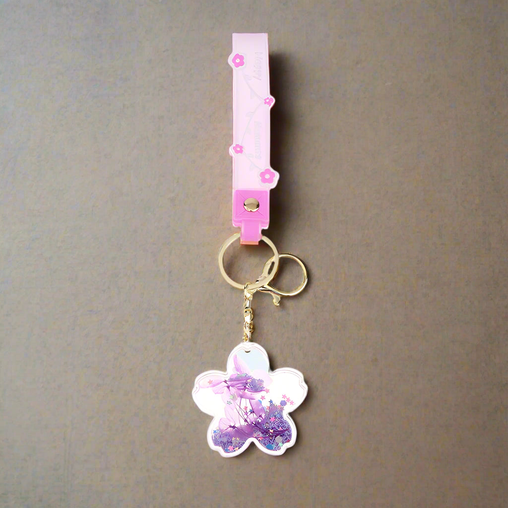 Porte-clef Japonais Acrylique Sakura Violet