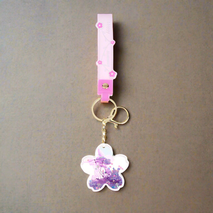 Porte-clef Japonais Acrylique Sakura Violet
