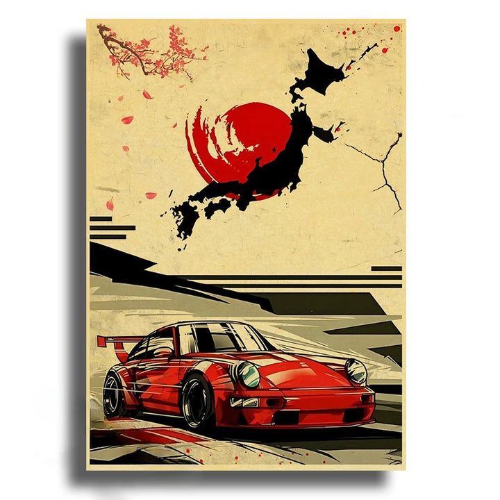 Tableau Japon motif voitures de courses