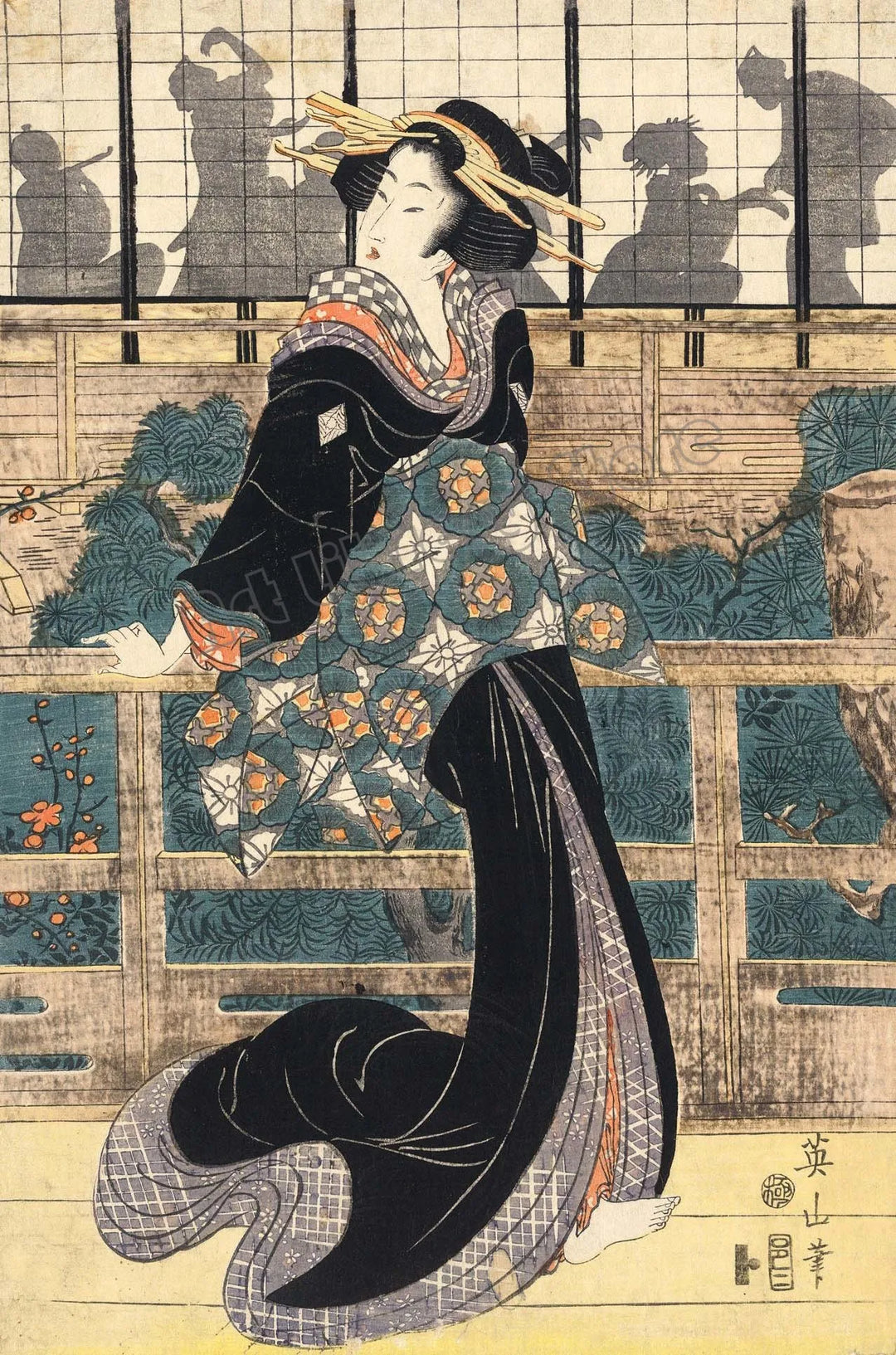 Affiche Japonaise Antique Geisha sur Piste de Dance