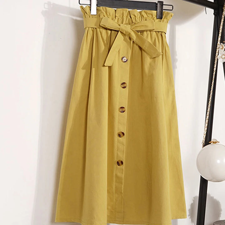 Jupe Japonaise Boutonnée Jaune