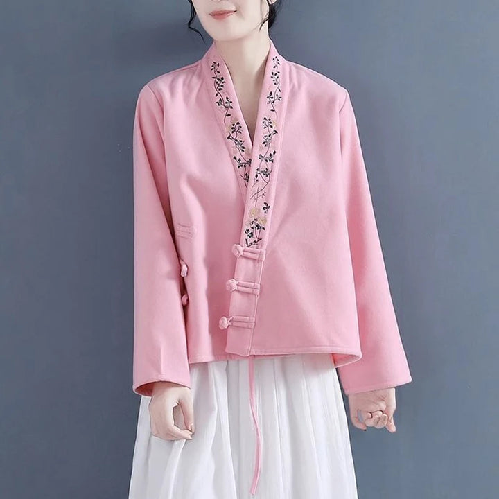 Veste Kimono Femme Brodée rose