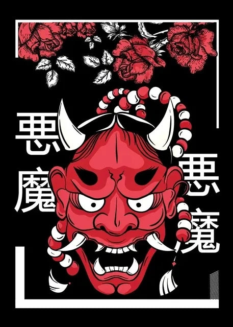 Affiche Japonaise Tête de Demon Oni