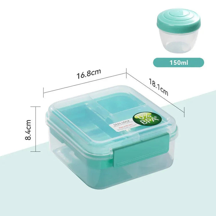 Boite Bento Carrée À Poignée Vert