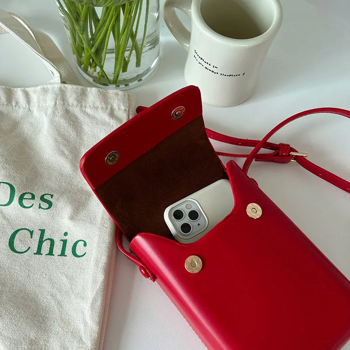 Japanese leather phone shoulder bag