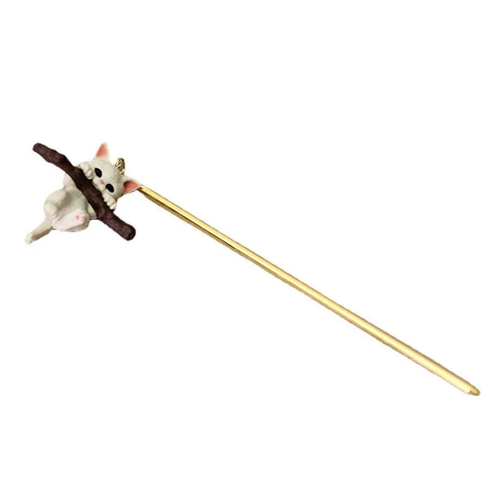 Épingle japonais chat pendant bois de chauffage