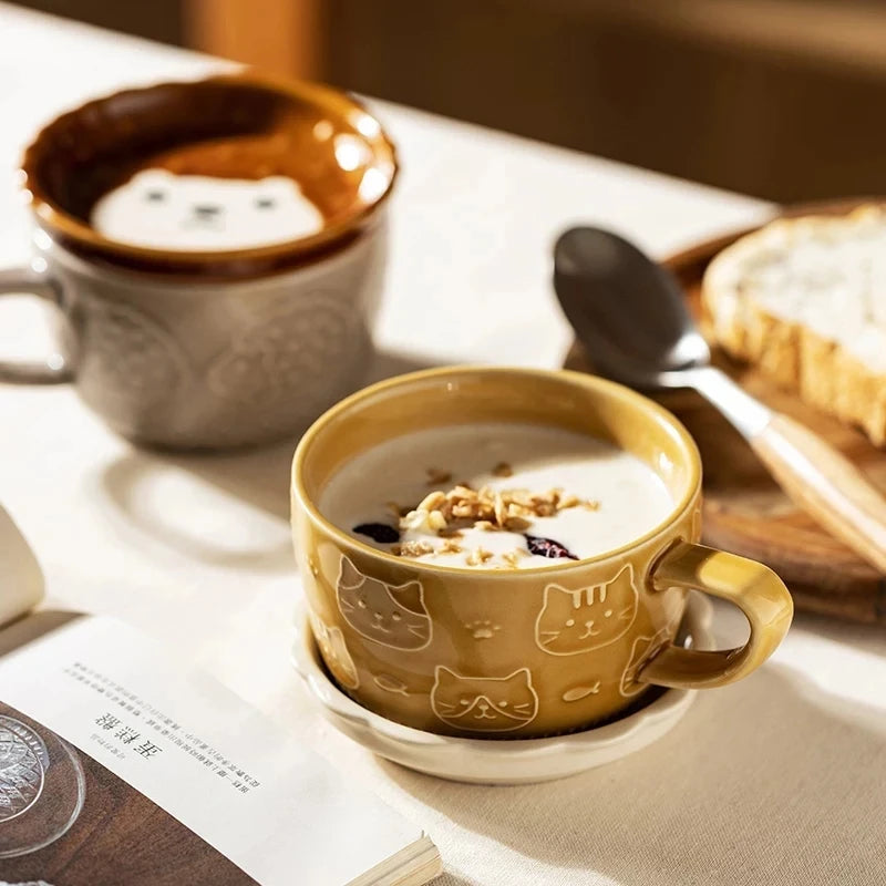 Tasse japonaise à motif chat