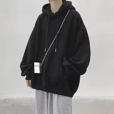 Sweat Japonais Ample Uni Noir