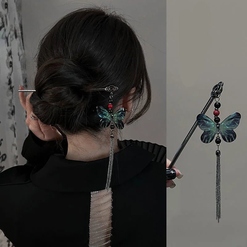 Épingle à cheveux japonais pompon papillon