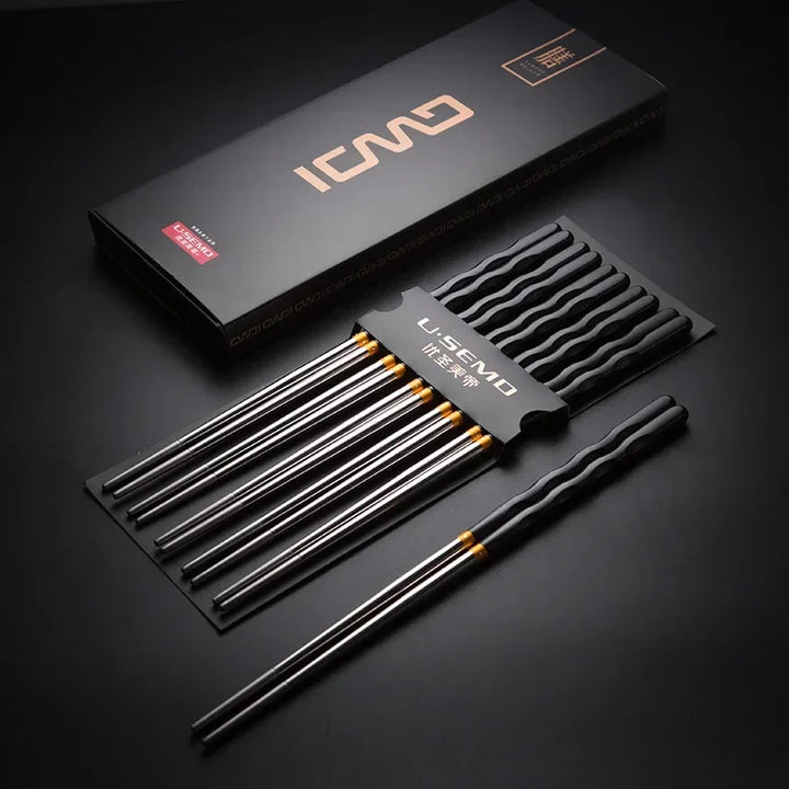 Baguette Japonaise Raffinée en Inox Noir
